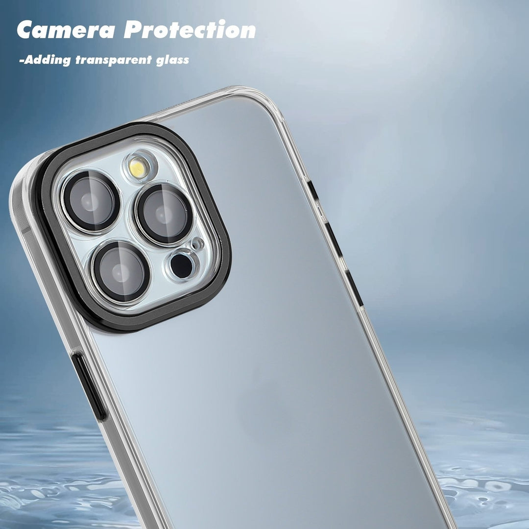 For Apple iPhone 15 Pro Max 6.7 inch Hard Crystal Back Transparent Chrome Edge Camera Cover Lens Protection Shockproof Image 3