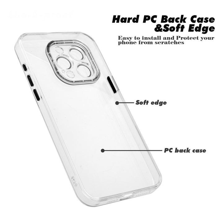 For Apple iPhone 15 Pro Max 6.7 inch Hard Crystal Back Transparent Chrome Edge Camera Cover Lens Protection Shockproof Image 4