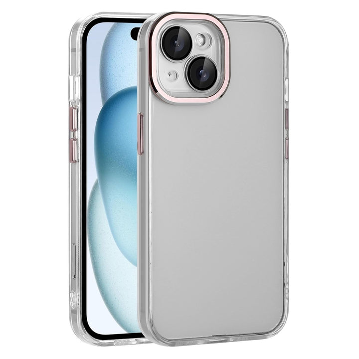 For Apple iPhone 15 6.1 inch Hard Crystal Back Transparent Chrome Edge Camera Cover Lens Protection Shockproof Hybrid Image 8