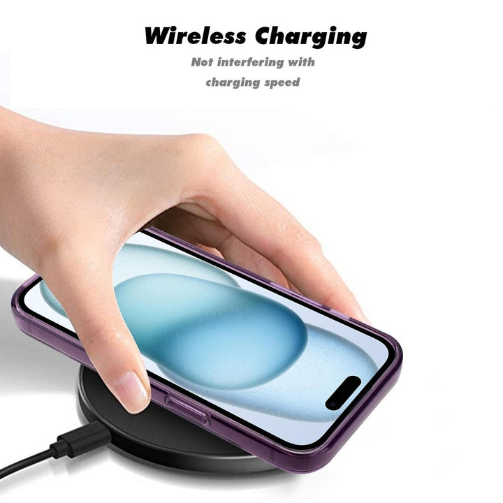 For Apple iPhone 15 Plus 6.7 Matte Chrome Edge Camera Cover Magnetic Mount Holder Magsafe Wireless Charging Hybrid Case Image 4