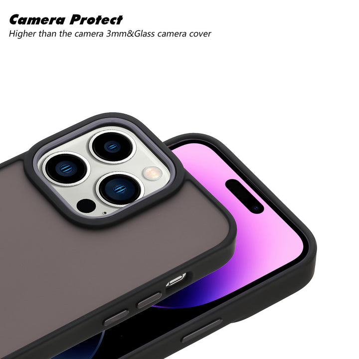 For Apple iPhone 14 Pro Max 6.7 inch Slim Matte Colored Frame Shockproof Hybrid Case Cover Image 3