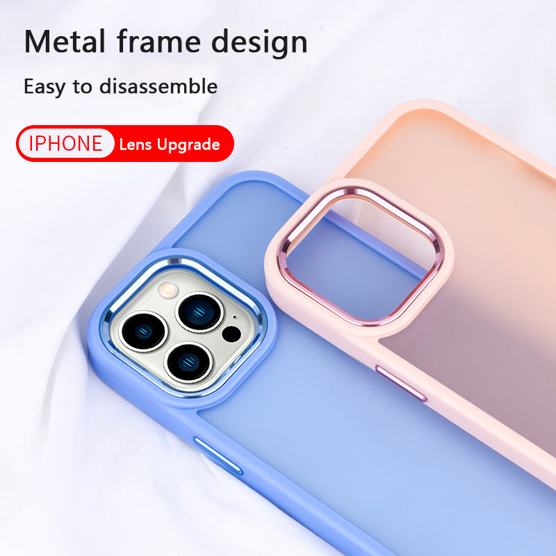 For Apple iPhone 14 Plus 6.7 inch Slim Matte Colored Frame Shockproof Hybrid Case Cover Image 3