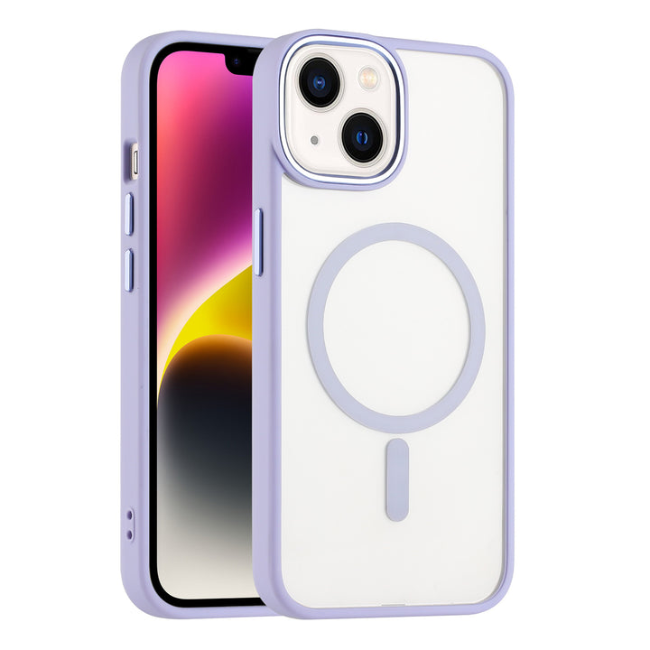 For Apple iPhone 14 Plus 6.7 inch Slim Transparent Crystal Magnetic Charging Shockproof Hybrid Case Cover Image 1