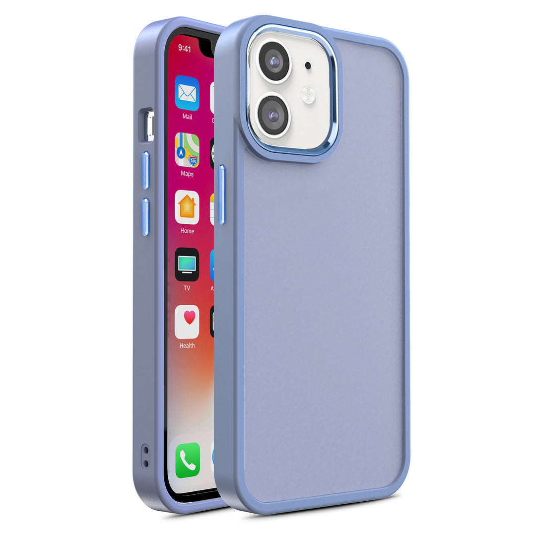 For Apple iPhone 14 Plus 6.7 inch Slim Matte Colored Frame Shockproof Hybrid Case Cover Image 4