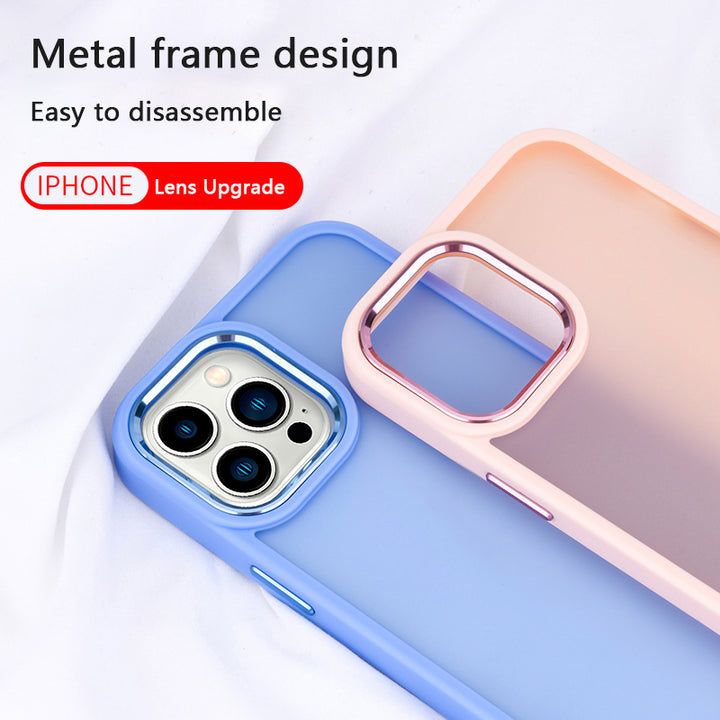 For Apple iPhone 14 6.1 inch Slim Matte Colored Frame Shockproof Hybrid Case Cover Image 3