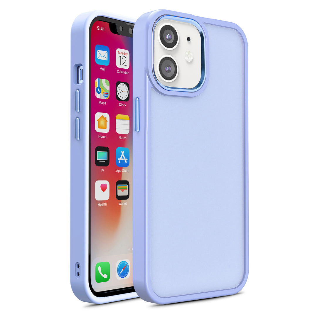 For Apple iPhone 14 Plus 6.7 inch Slim Matte Colored Frame Shockproof Hybrid Case Cover Image 7