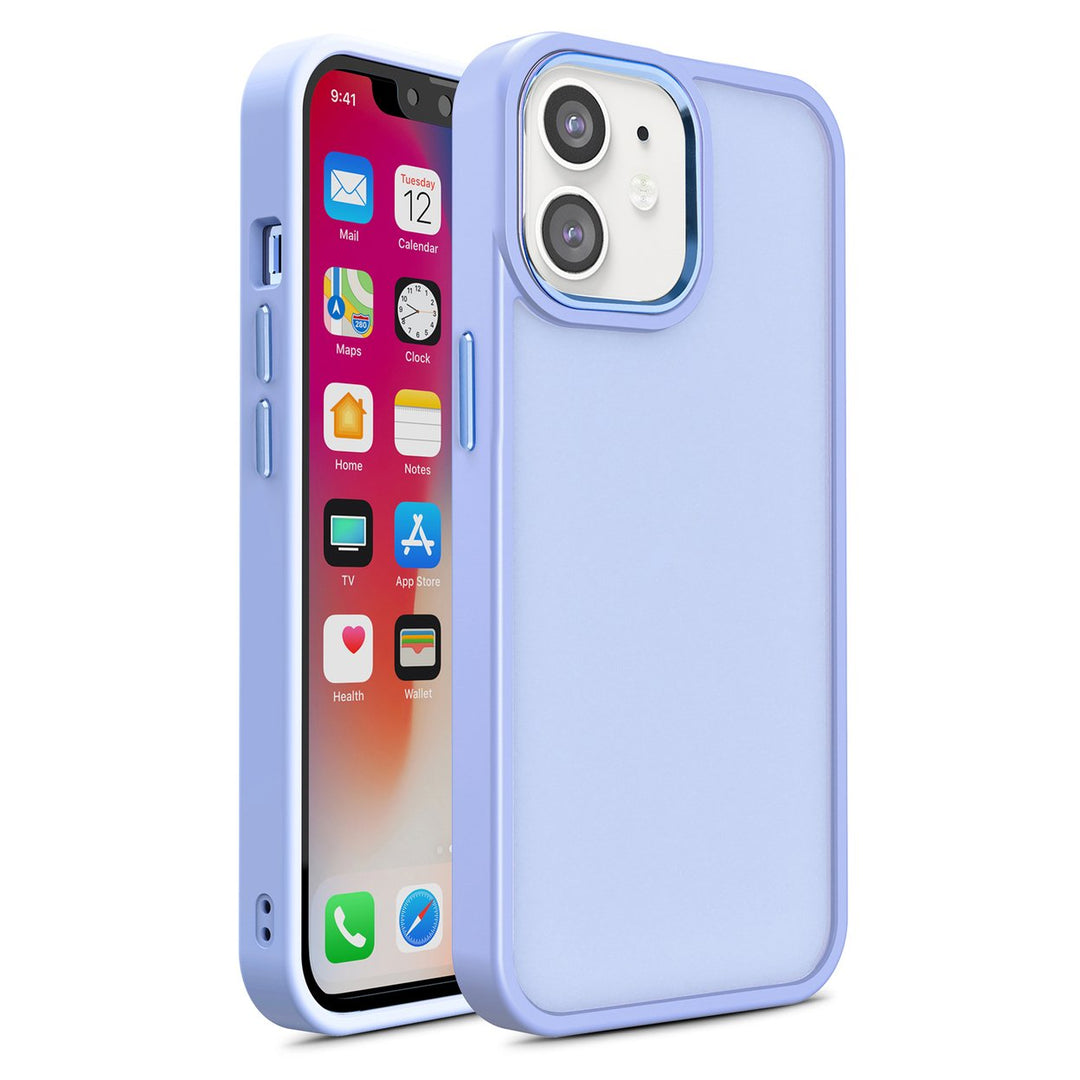 For Apple iPhone 14 Plus 6.7 inch Slim Matte Colored Frame Shockproof Hybrid Case Cover Image 1