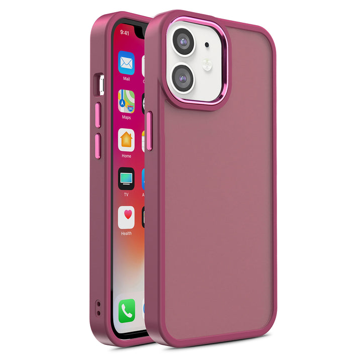 For Apple iPhone 14 Plus 6.7 inch Slim Matte Colored Frame Shockproof Hybrid Case Cover Image 8