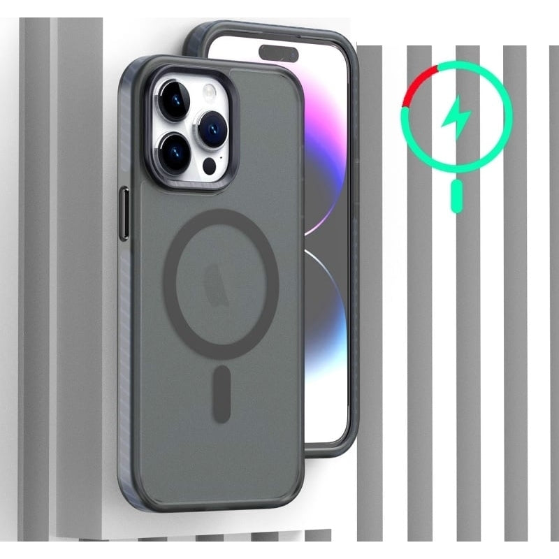 For Apple iPhone 15 6.1 Transparent Magnetic Mount Holder Magsafe Wireless Charging Hybrid Case Image 1