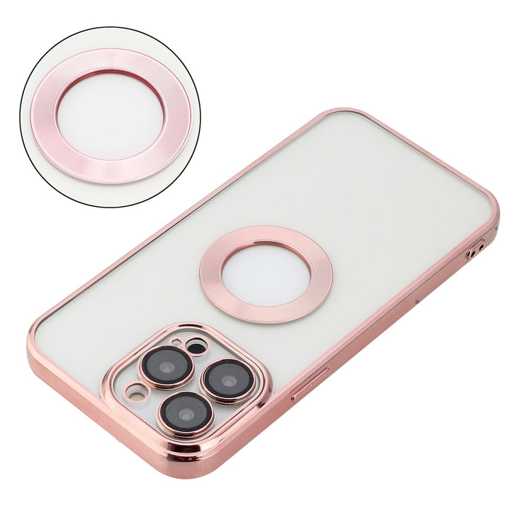 For Apple iPhone 15 Pro 6.1 Chrome Edge Camera Cover Magnetic Mount Holder Magsafe Wireless Charging Hybrid Case Image 4