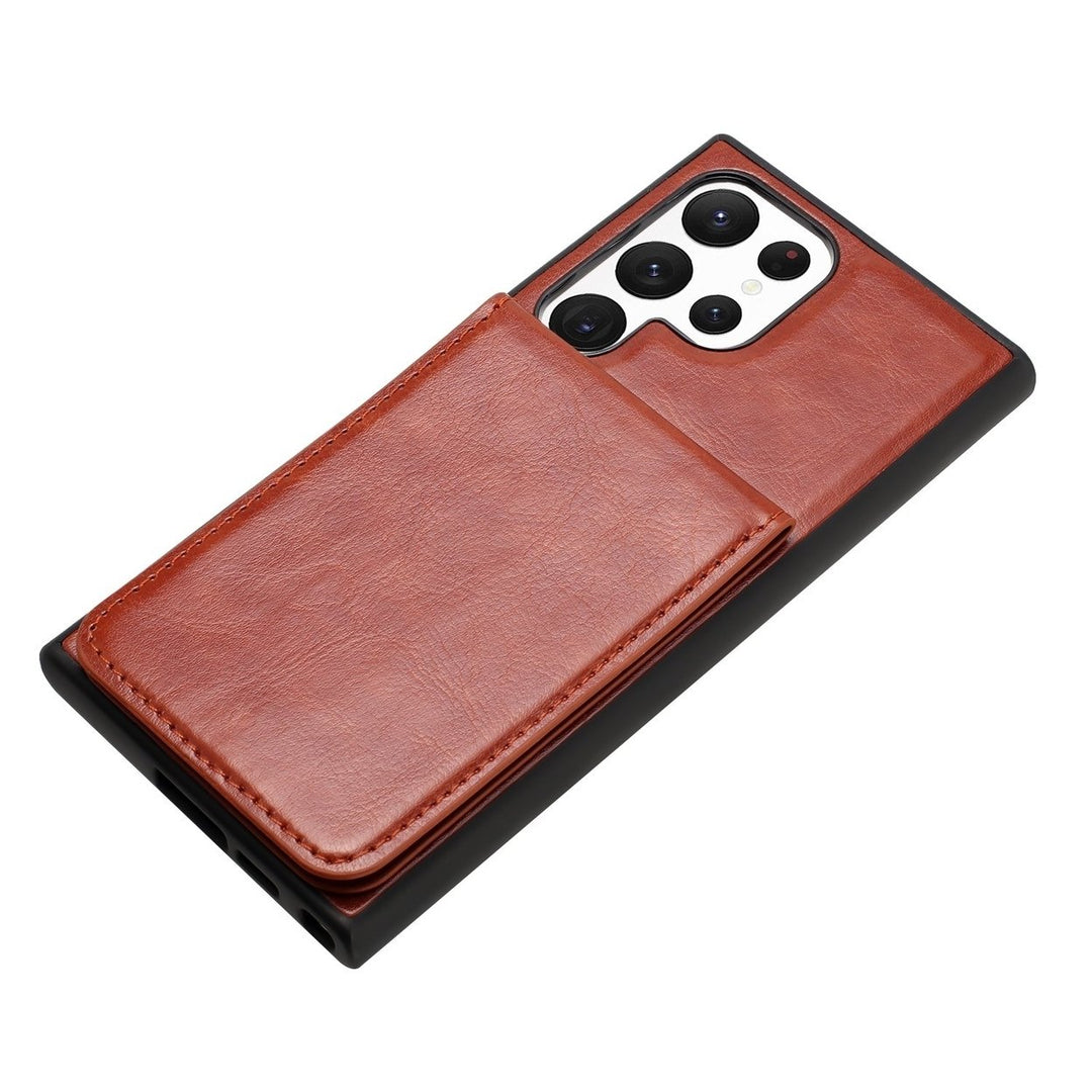 Samsung Galaxy S23 Ultra Wallet Case Leather Card Holder Stand Shockproof Cover Image 3