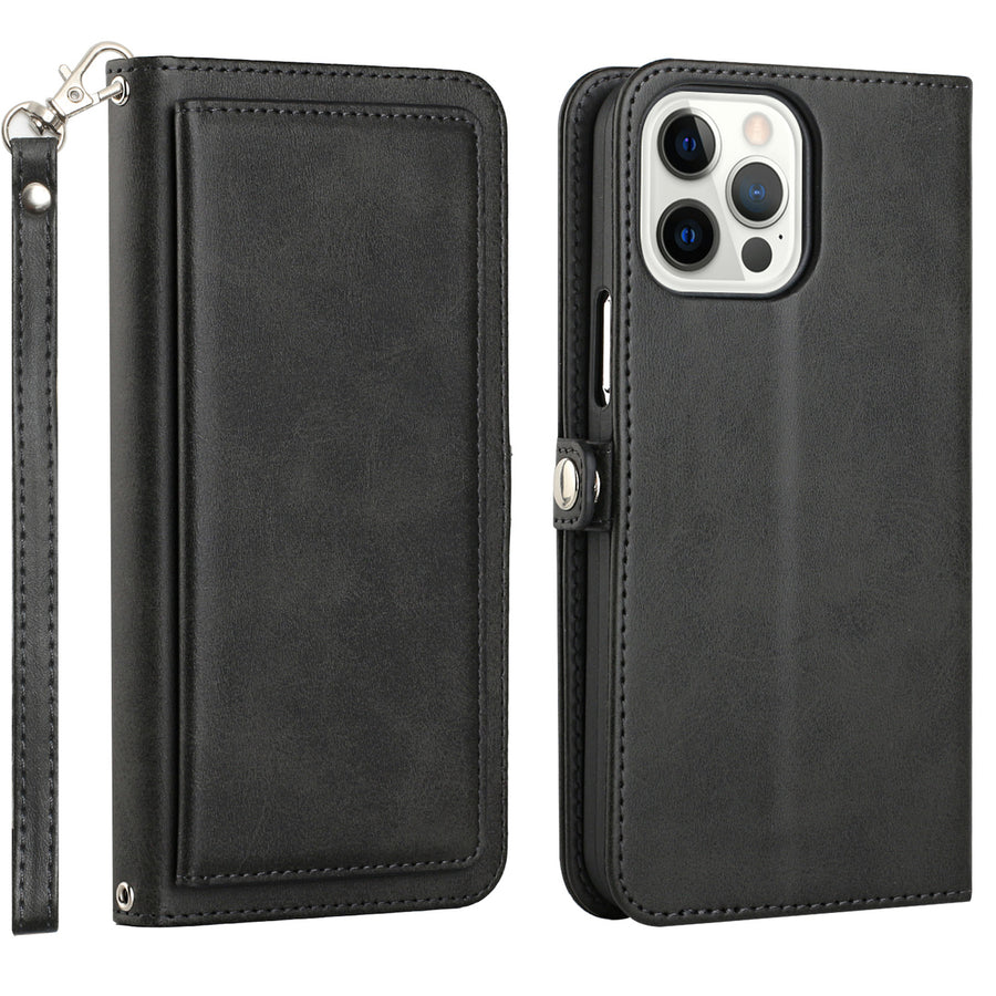 For Apple iPhone 15 Pro Max 6.7 inch Full Body Cover Protective Shockproof Triple Card Slot Flap Folio Stand Leather Image 1