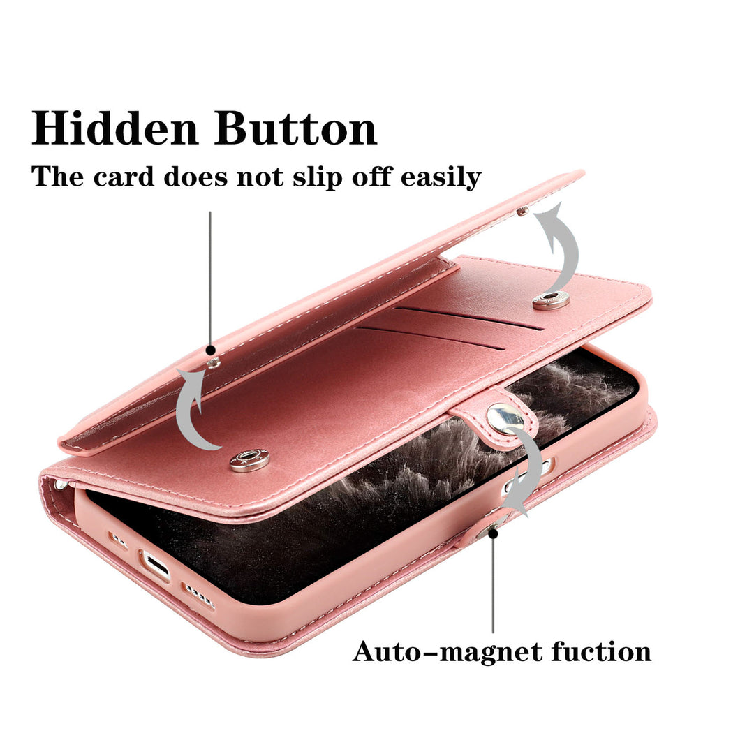 For Apple iPhone 15 6.1 inch Full Body Cover Protective Shockproof Triple Card Slot Flap Folio Stand Leather Wallet Image 4