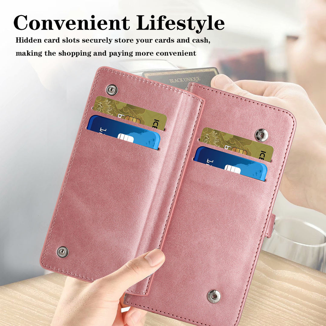 For Apple iPhone 15 6.1 inch Full Body Cover Protective Shockproof Triple Card Slot Flap Folio Stand Leather Wallet Image 6