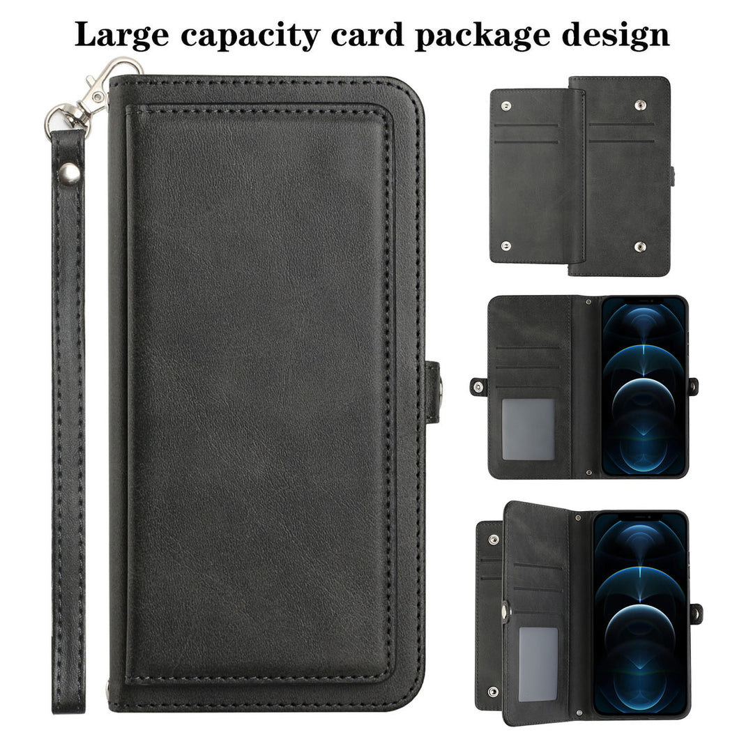 For Apple iPhone 15 Pro Max 6.7 inch Full Body Cover Protective Shockproof Triple Card Slot Flap Folio Stand Leather Image 2