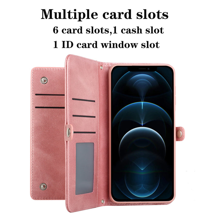 For Apple iPhone 15 Pro Max 6.7 inch Full Body Cover Protective Shockproof Triple Card Slot Flap Folio Stand Leather Image 3