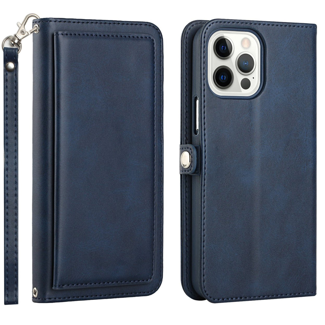 For Apple iPhone 15 Pro Max 6.7 inch Full Body Cover Protective Shockproof Triple Card Slot Flap Folio Stand Leather Image 1