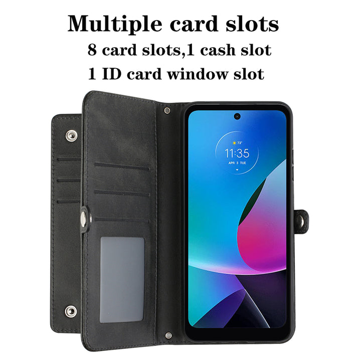 For Motorola Moto G Stylus 5G 2023 Triple Card Slot Flap Folio Stand Leather Wallet Pouch Case Cover Image 2