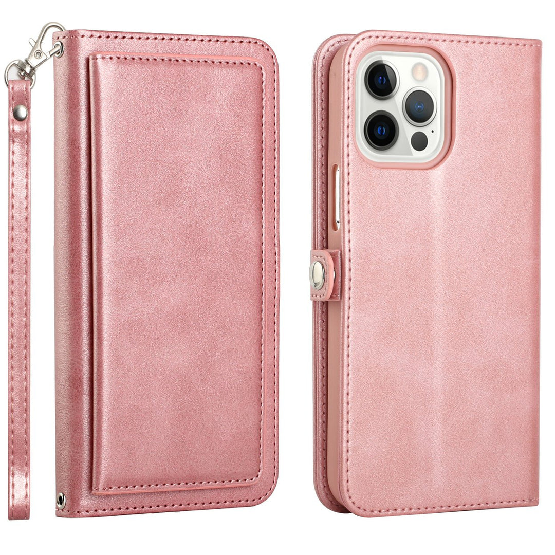 For Apple iPhone 15 Pro 6.1 inch Full Body Cover Protective Shockproof Triple Card Slot Flap Folio Stand Leather Wallet Image 1