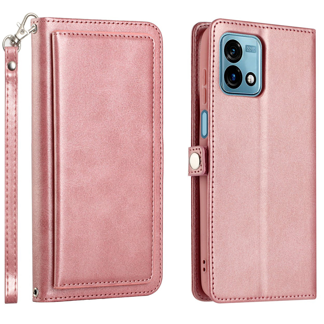 For Motorola Moto G Stylus 5G 2023 Triple Card Slot Flap Folio Stand Leather Wallet Pouch Case Cover Image 1