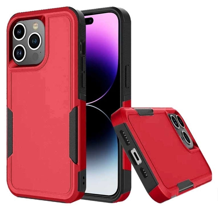 For Apple iPhone 15 6.1 inch Armor Heavy Duty Commuter Non Slip Dual Layer Shockproof Protective Hybrid Case Cover Image 3