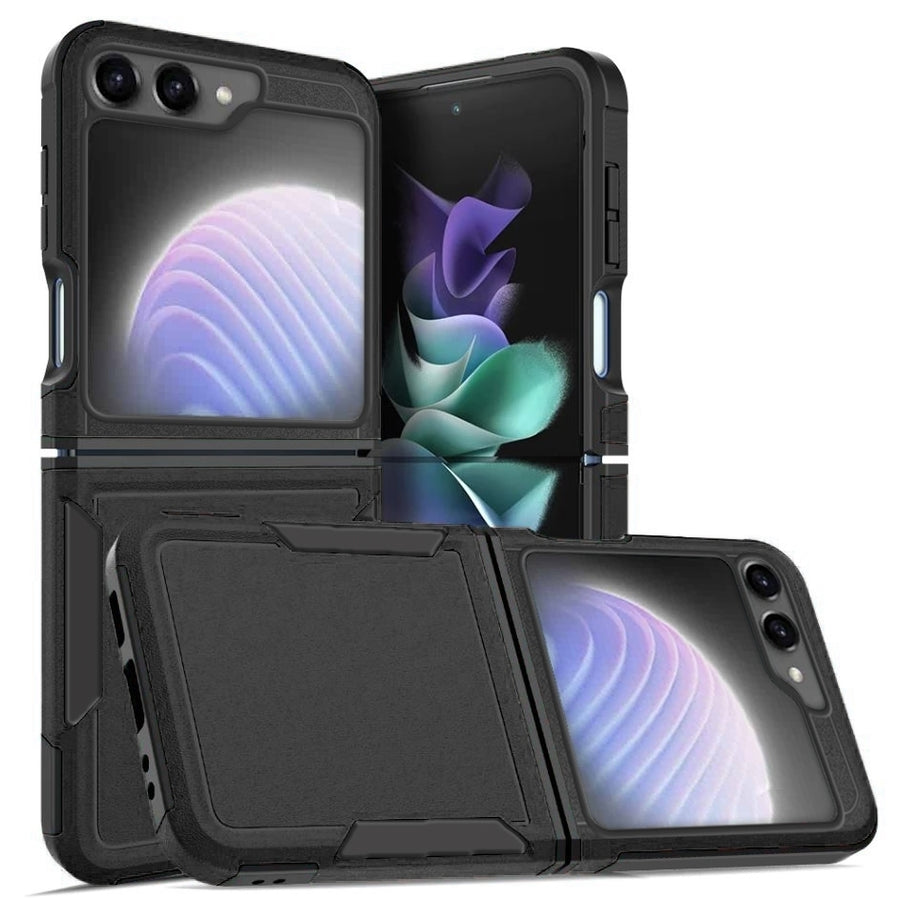 For Samsung Galaxy Z Flip 5 Armor Heavy Duty Commuter Non Slip Dual Layer Shockproof Protective Hybrid Case Cover Image 1