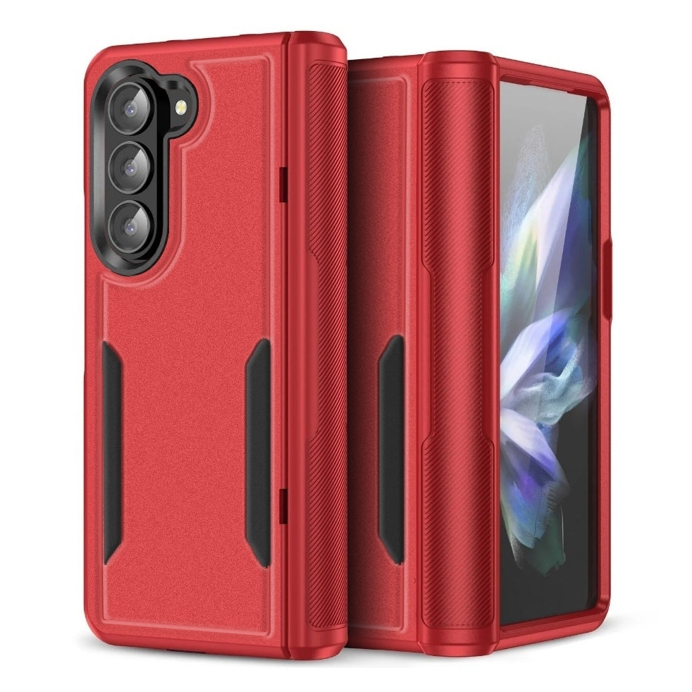 For Samsung Galaxy Z Fold 5 Armor Heavy Duty Commuter Non Slip Dual Layer Shockproof Protective Hybrid Case Cover Image 3