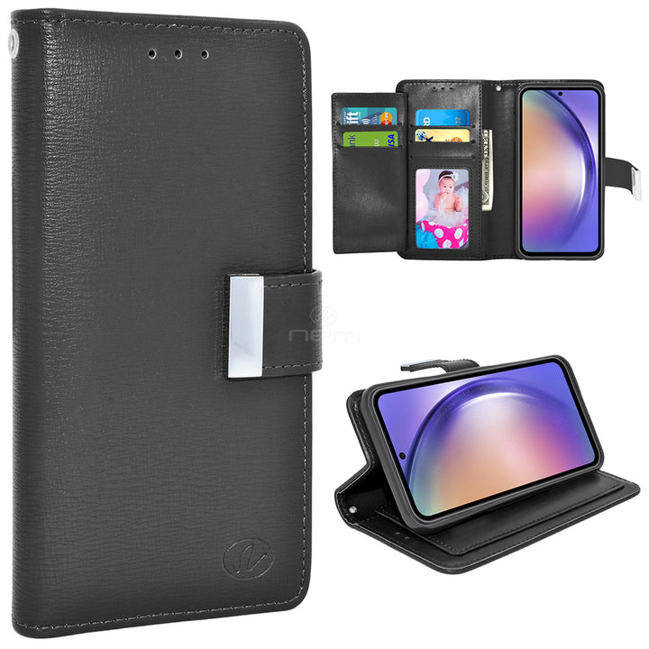 For Samsung Galaxy A54 5G Dual layer Shockproof Double Flap Folio Card Slot Leather Magnetic Closure Wallet Pouch Case Image 1