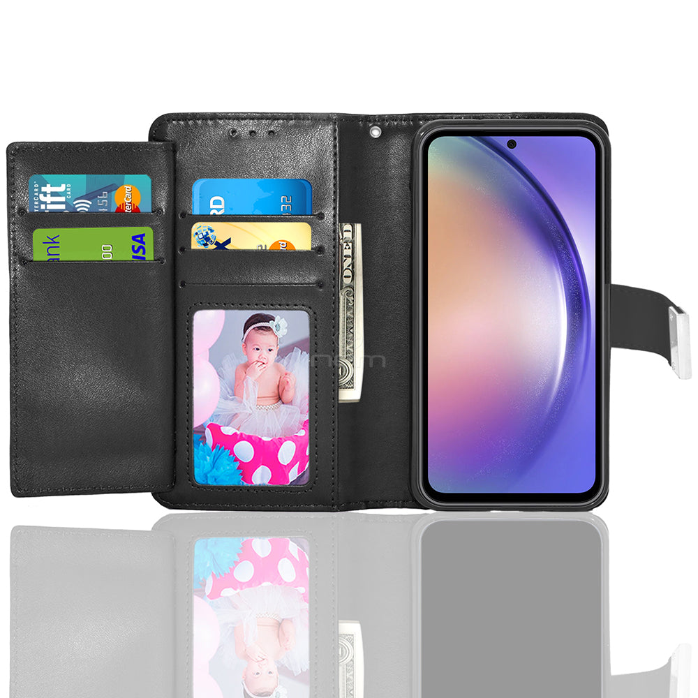 For Samsung Galaxy A54 5G Dual layer Shockproof Double Flap Folio Card Slot Leather Magnetic Closure Wallet Pouch Case Image 2