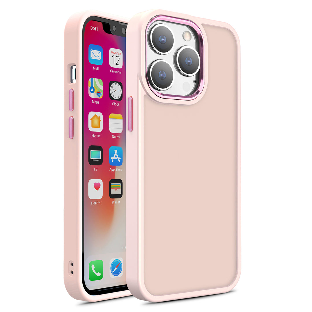 For Apple iPhone 13 Pro Max 6.7 inch Slim Matte Colored Frame Shockproof Hybrid Case Cover Image 4