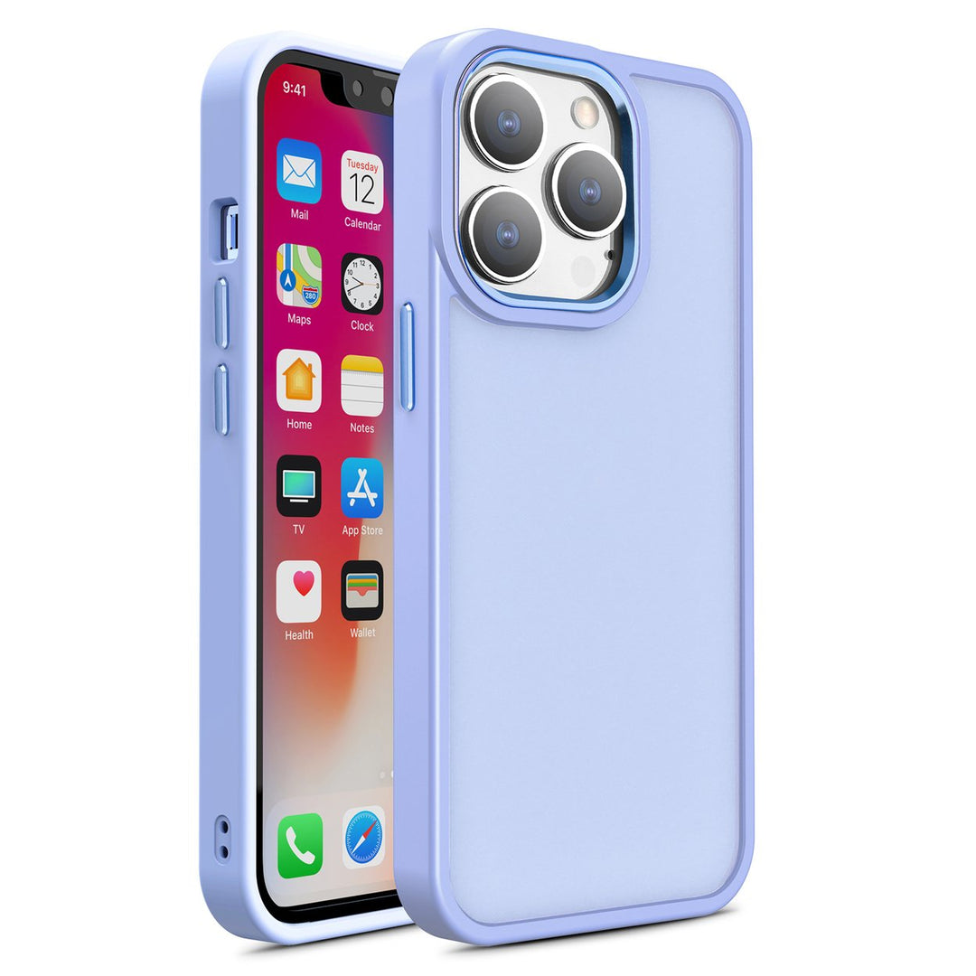 For Apple iPhone 13 Pro Max 6.7 inch Slim Matte Colored Frame Shockproof Hybrid Case Cover Image 6