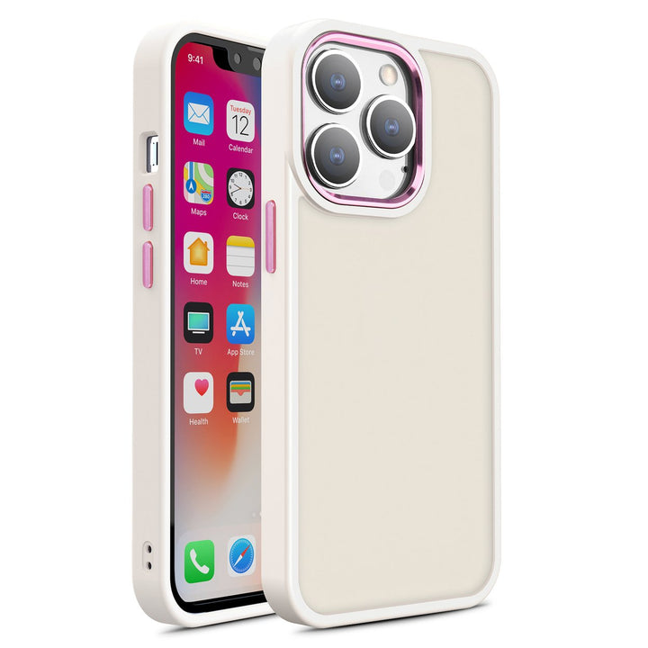 For Apple iPhone 13 Pro Max 6.7 inch Slim Matte Colored Frame Shockproof Hybrid Case Cover Image 1