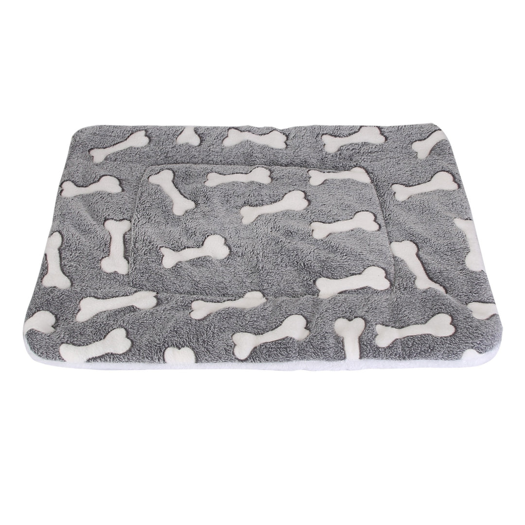 Dog Bed Mat Comfortable Flannel Dog Crate Pad Reversible Cushion Carpet Machine Washable Pet Bed Liner Image 1