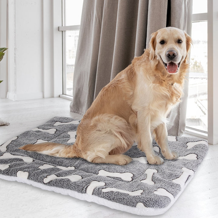 Dog Bed Mat Comfortable Flannel Dog Crate Pad Reversible Cushion Carpet Machine Washable Pet Bed Liner Image 10