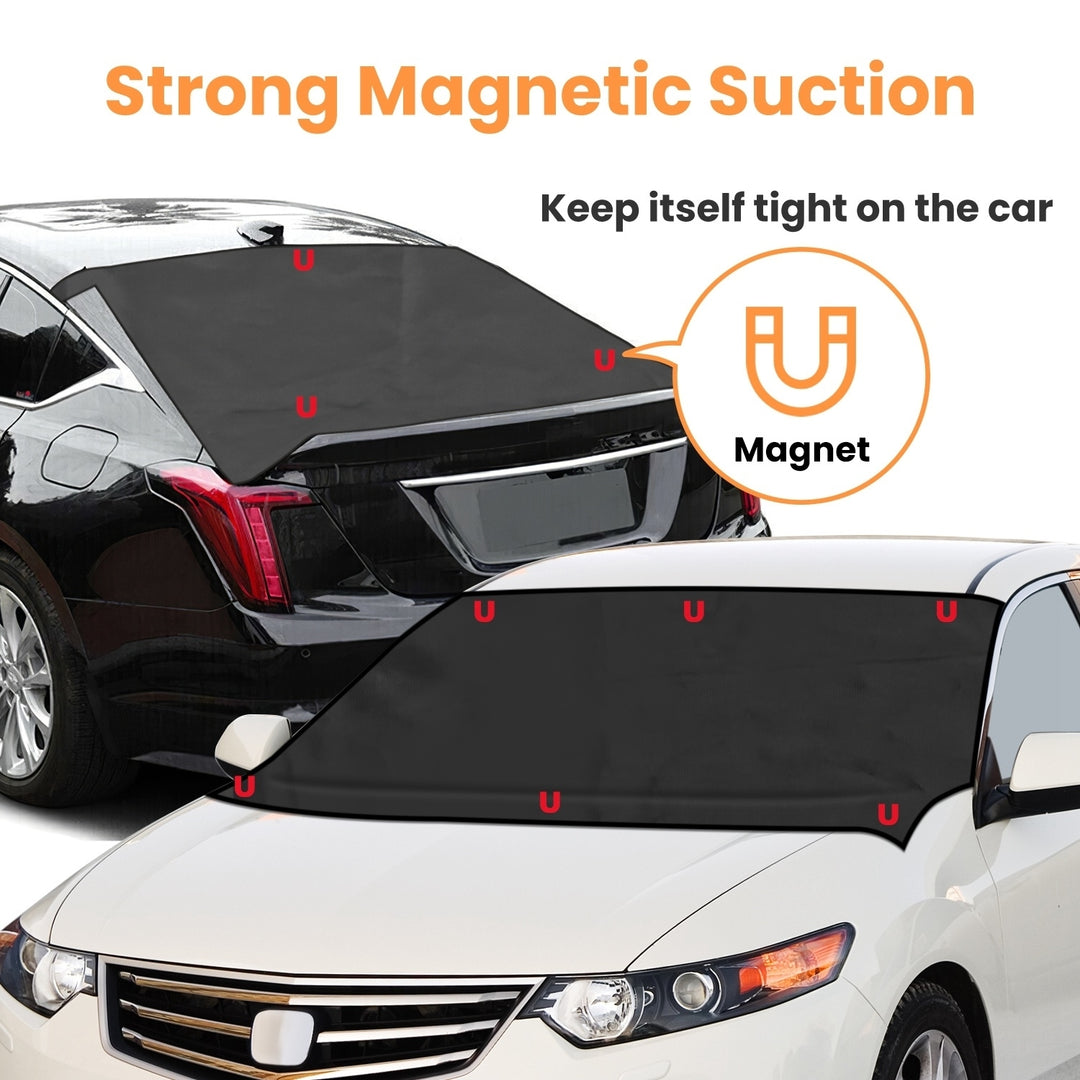 Magnetic Car Windshield Cover Waterproof Oxford Fabric Front Rear Size Fit All Cars Image 4