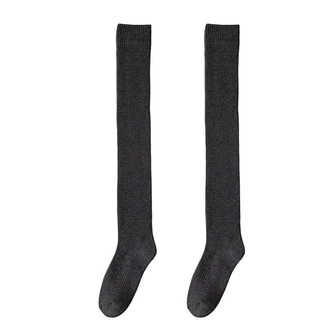 1 Pair Japanese Style Solid Color Thickened Thigh Stockings Autumn Winter Women Over Knee Socks Image 6