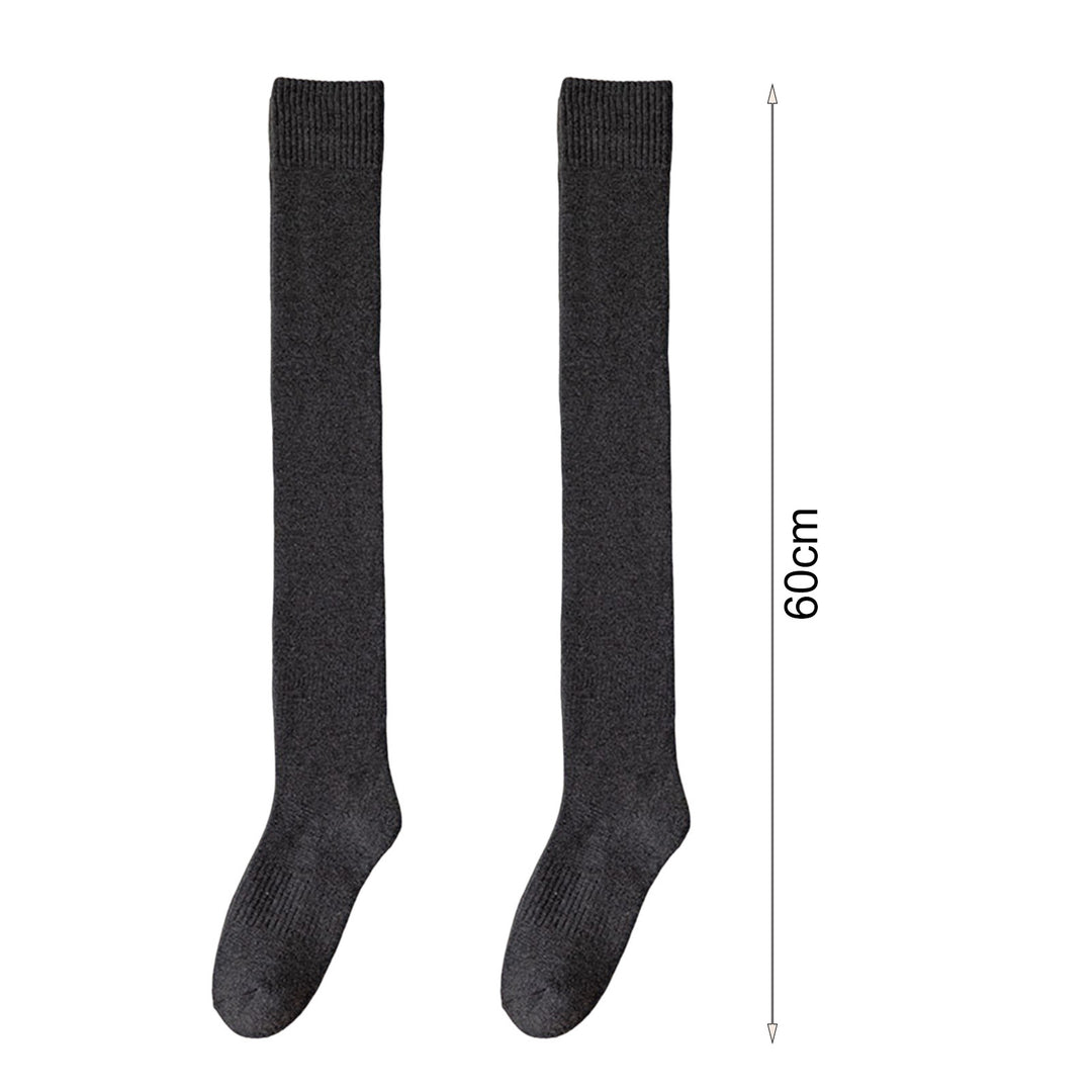 1 Pair Japanese Style Solid Color Thickened Thigh Stockings Autumn Winter Women Over Knee Socks Image 10