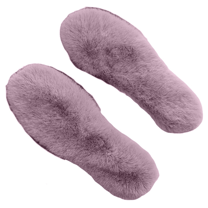 1 Pair Unisex Insoles Plush Sweat Absorption Solid Color Anti Pilling Faux Rabbit faux Thickened Fluffy Boots Insoles Image 2