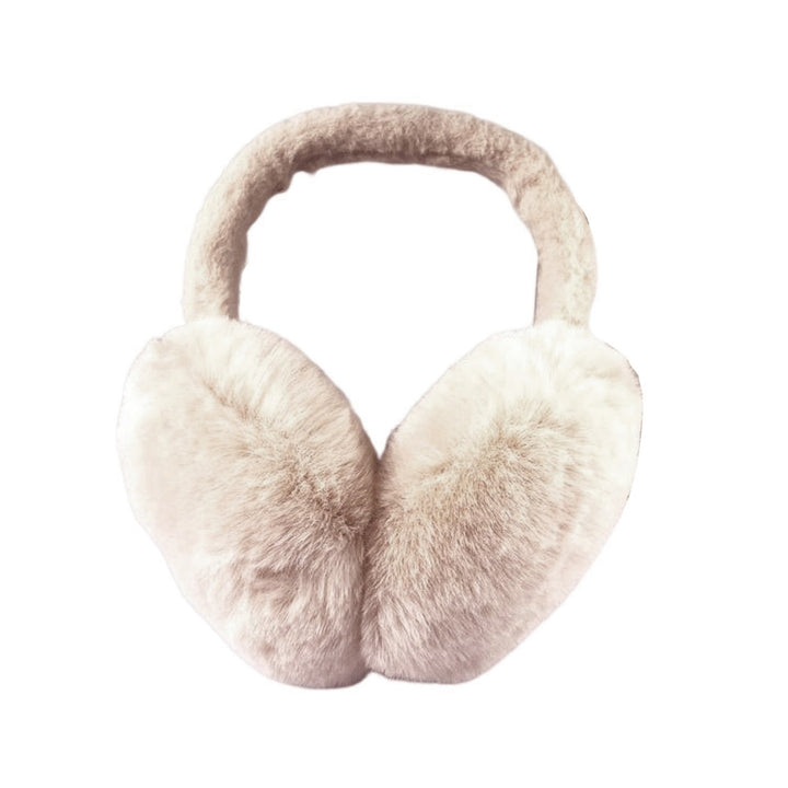 Plush Earmuffs Keep Warm Ergonomic Foldable Non-slip Cold Resistant Faux Rabbit faux Winter Plush Outdoor Ear Warmer for Image 2