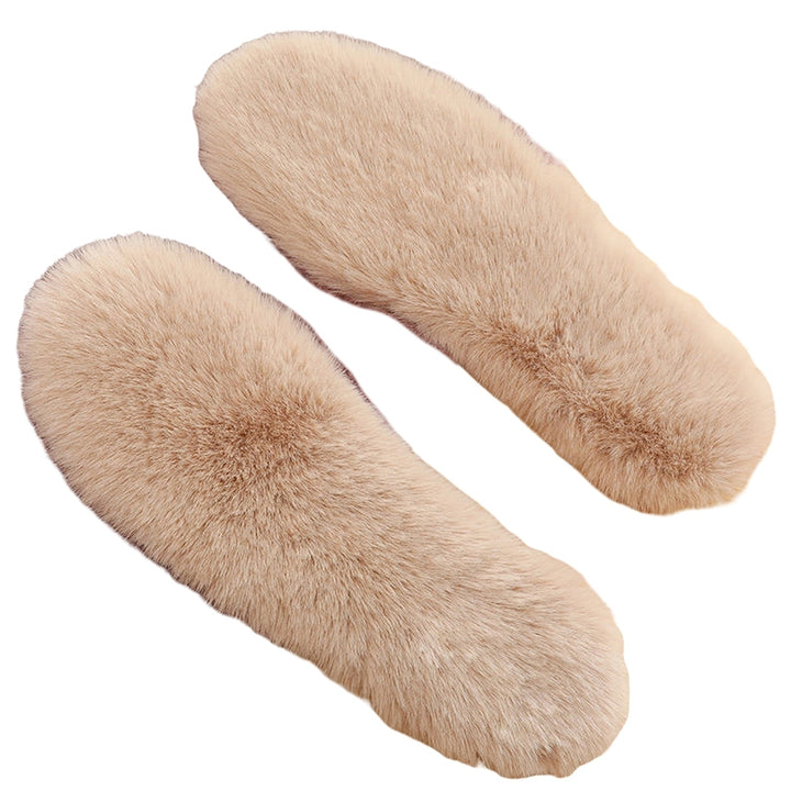 1 Pair Unisex Insoles Plush Sweat Absorption Solid Color Anti Pilling Faux Rabbit faux Thickened Fluffy Boots Insoles Image 4