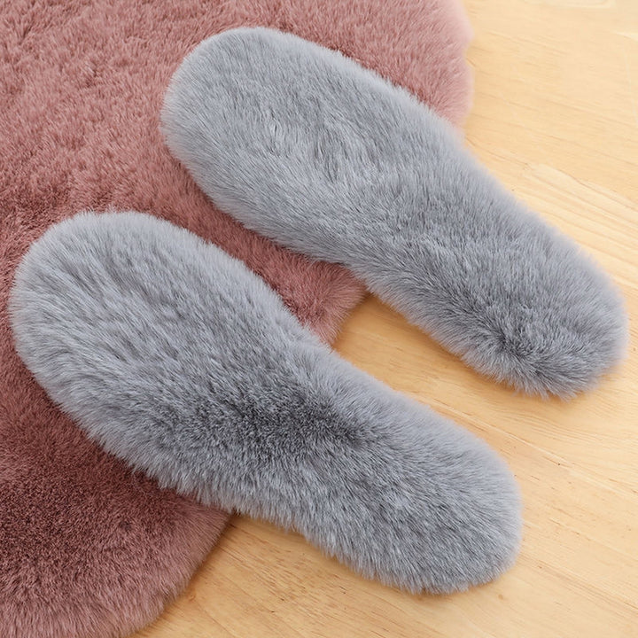 1 Pair Unisex Insoles Plush Sweat Absorption Solid Color Anti Pilling Faux Rabbit faux Thickened Fluffy Boots Insoles Image 7