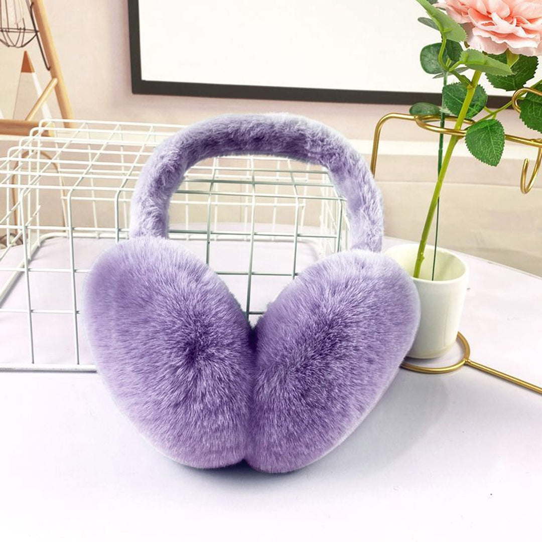 Plush Earmuffs Keep Warm Ergonomic Foldable Non-slip Cold Resistant Faux Rabbit faux Winter Plush Outdoor Ear Warmer for Image 10