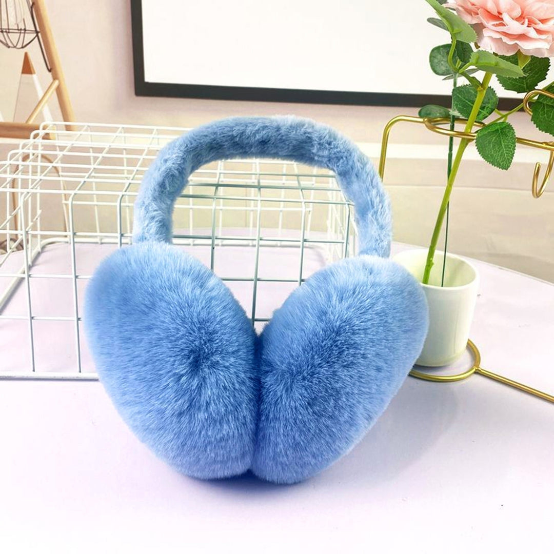 Plush Earmuffs Keep Warm Ergonomic Foldable Non-slip Cold Resistant Faux Rabbit faux Winter Plush Outdoor Ear Warmer for Image 12