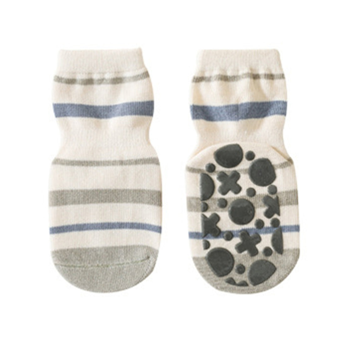 1 Pair Toddler Socks Super Soft Wear-Resistant Cotton Non-Slip Baby Floor Solid Socks for Home Image 4