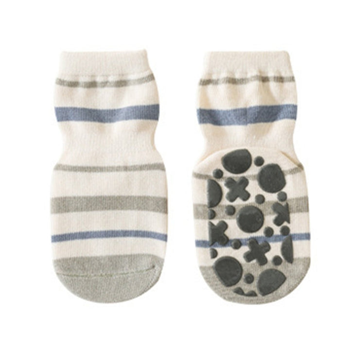 1 Pair Toddler Socks Super Soft Wear-Resistant Cotton Non-Slip Baby Floor Solid Socks for Home Image 1