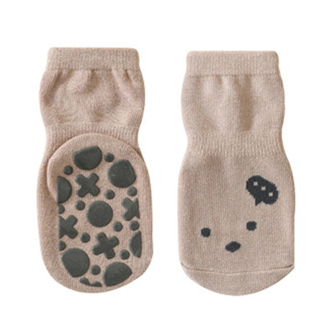 1 Pair Toddler Socks Super Soft Wear-Resistant Cotton Non-Slip Baby Floor Solid Socks for Home Image 1