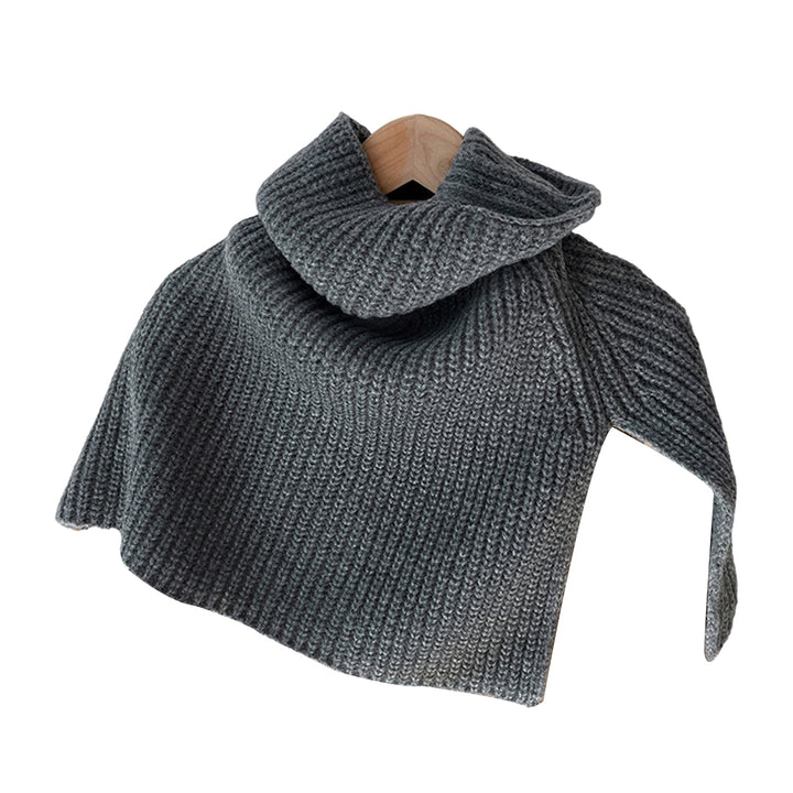Women Knitted Snood Scarf Solid Color High Collar Korean Style Autumn Winter Windproof Split Shawl Wrap for Outdoor Image 10