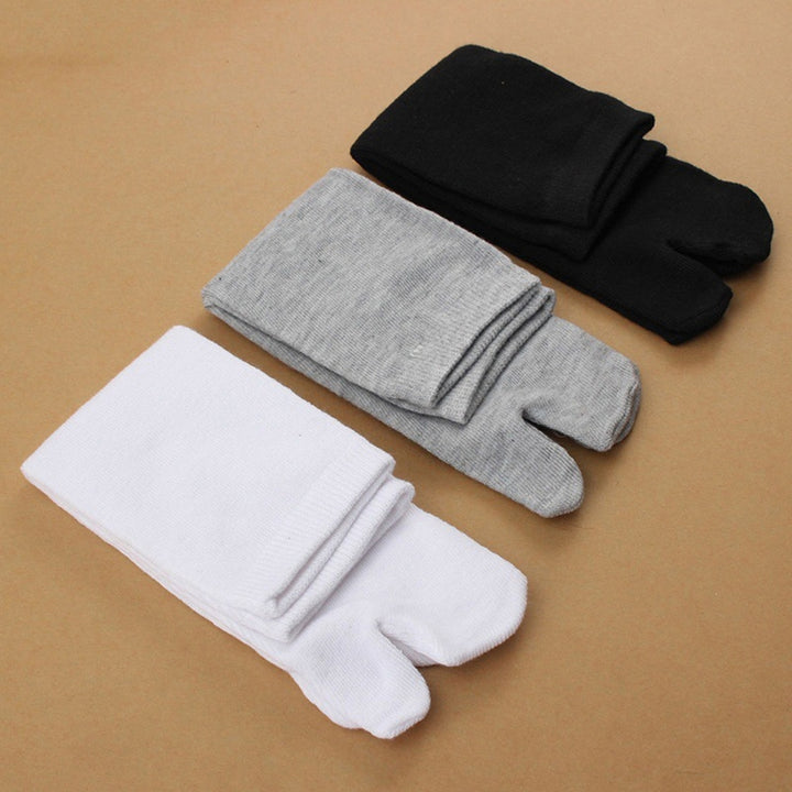 1 Pair Mid-tube Anti-skid Solid Color Unisex Socks Japanese Style Split 2 Toe Tabi Socks Image 11