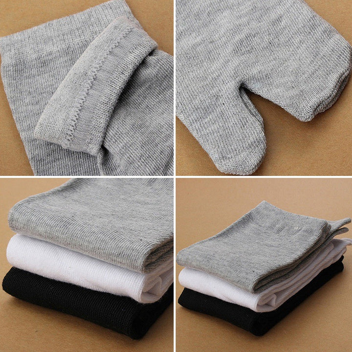 1 Pair Mid-tube Anti-skid Solid Color Unisex Socks Japanese Style Split 2 Toe Tabi Socks Image 12