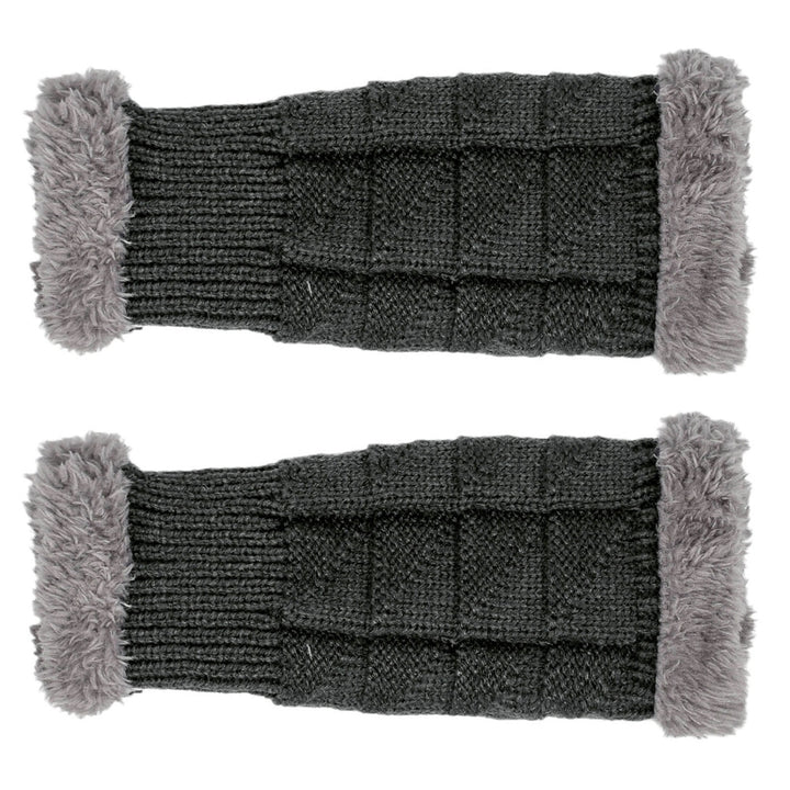 1 Pair Gloves Fingerless Windproof Winter Solid Color Arm Sleeve Cover for Outdoor Image 7